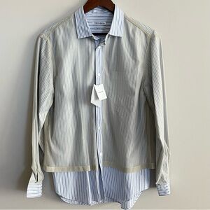 Tres Bien Men’s Cotton Mesh Long Sleeve Button Down Shirt Sz 48 NWT